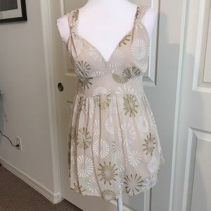 New York Company Cream & Gold Camisole Boho Top, S